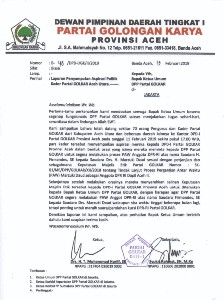 Soal PAW Firmandez, Golkar Aceh Surati DPP