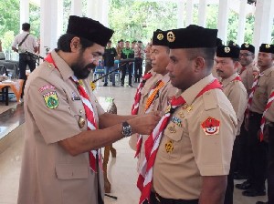 Mualem Lantik Pengurus Kwarcab Pramuka Aceh Tamiang Periode 2018-2023