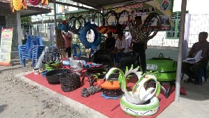 Bursa Inovasi Desa se-Peusangan Tampilkan Ragam Kerajinan dari Ban Bekas