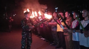 Pawai Obor Sambut HUT RI di Bireuen