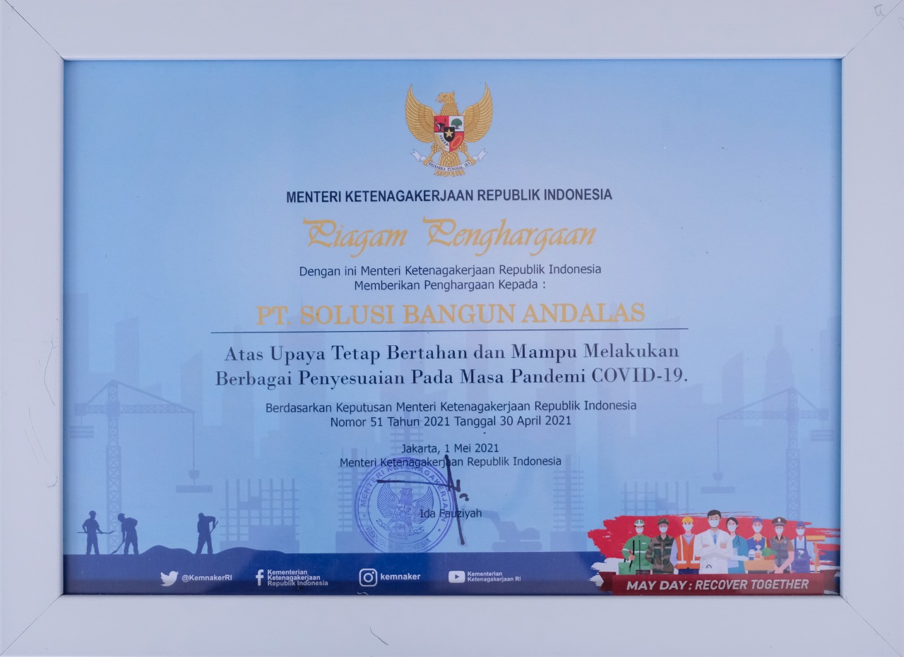 Berita Foto : Survive di Masa Pandemi, PT SBA Raih Penghargaan